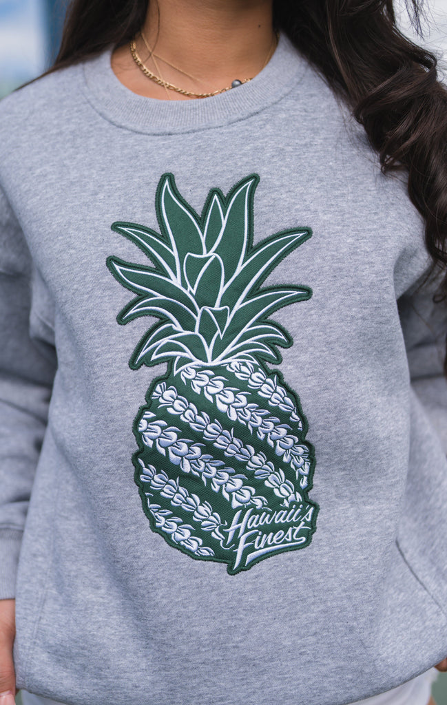 All-over Pineapple Print Crop Sweatshirt (75 LTL) found on