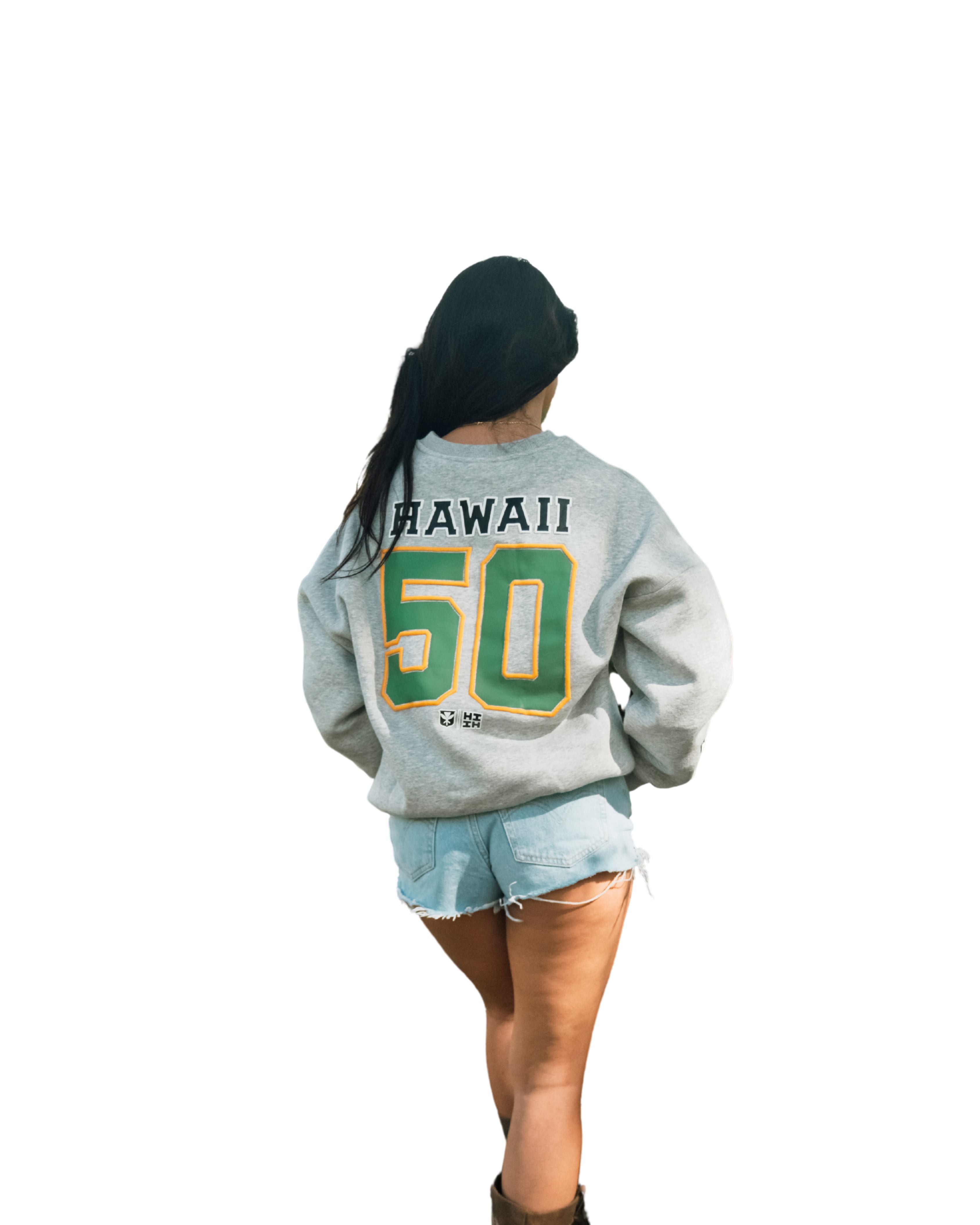 LIGHT GRAY HAWAII OVERSIZED SWEATER Jacket Hawaii's Finest 