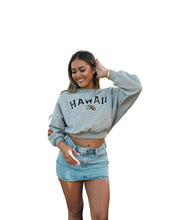 LIGHT GRAY HAWAII WOMEN'S OVERSIZED CROP SWEATER Jacket Hawaii's Finest X-SMALL 