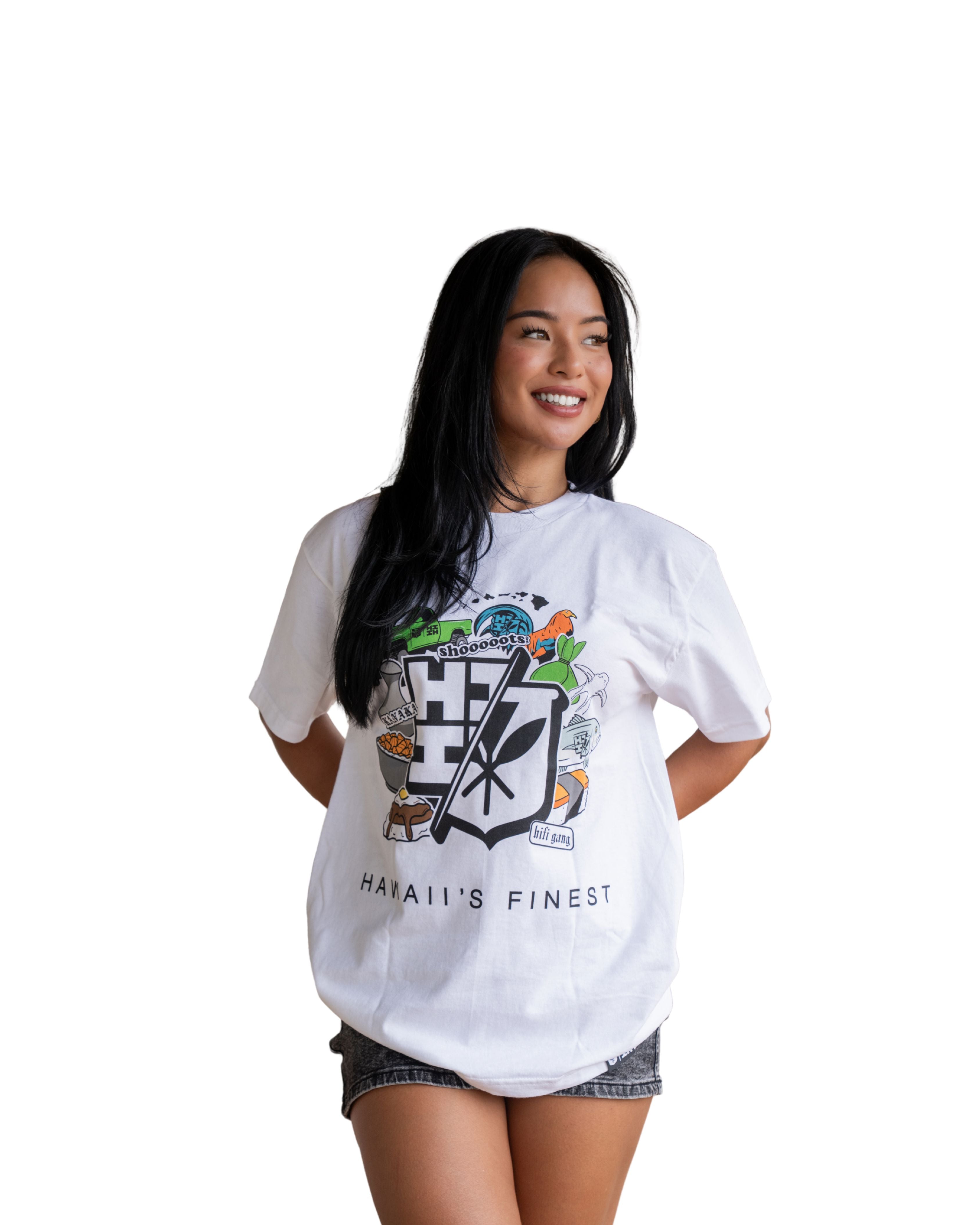 LOCAL BOMB WHITE T-SHIRT Shirts Hawaii's Finest MEDIUM 