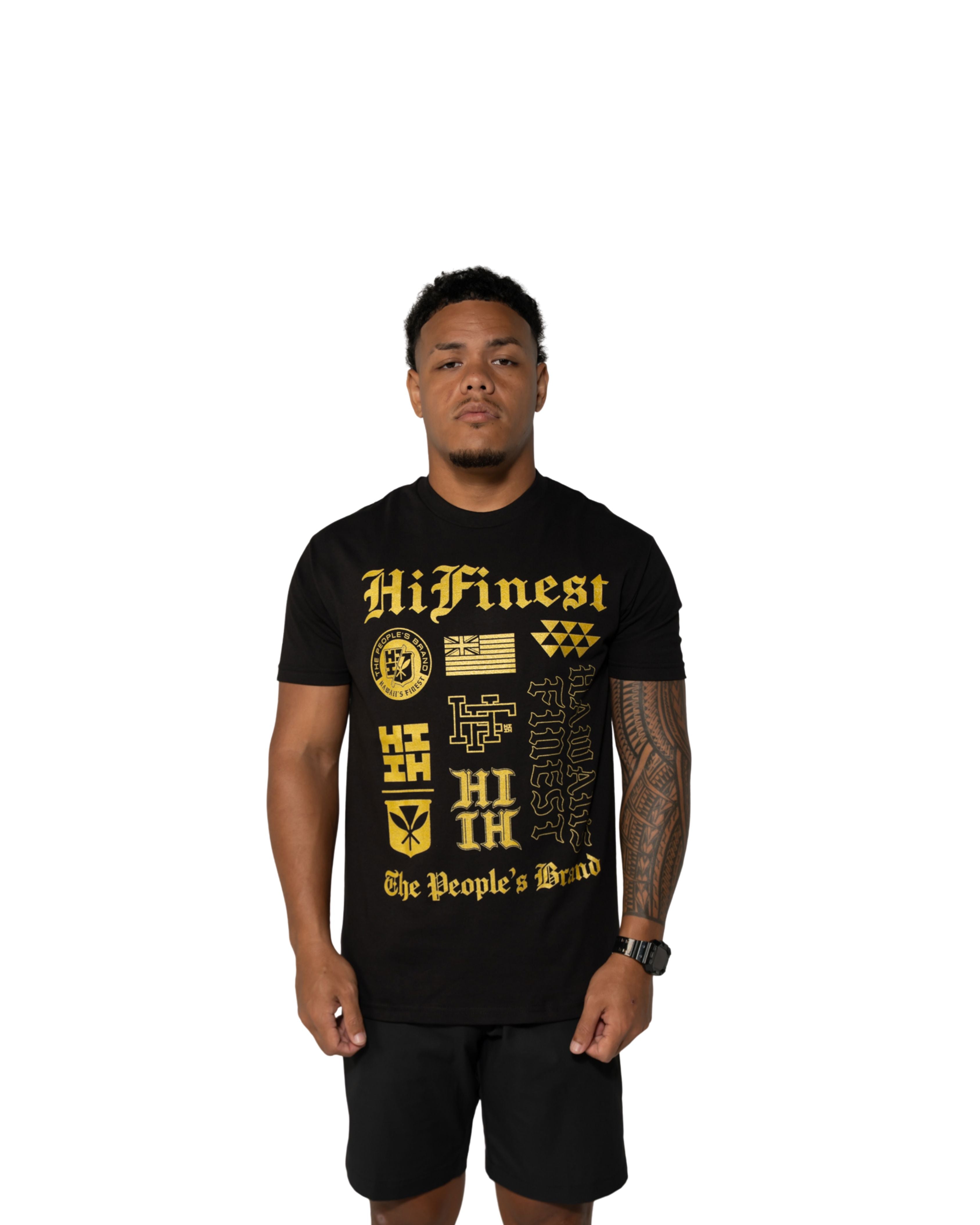 LOGO COLLAGE GOLD T-SHIRT Shirts Hawaii's Finest MEDIUM 