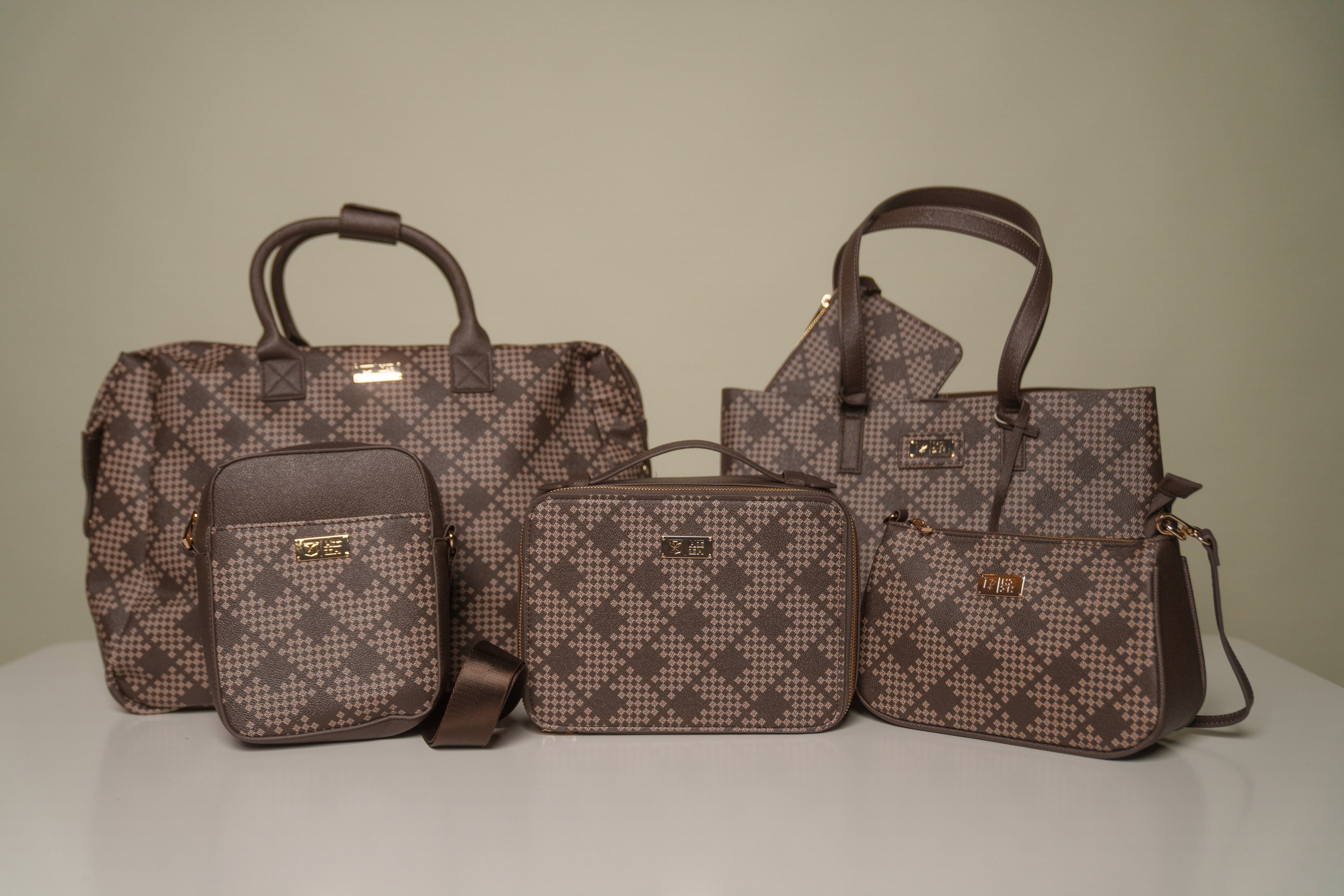 LUXURY TRIANGLE BROWN DUFFLE Bags Hawaii's Finest 