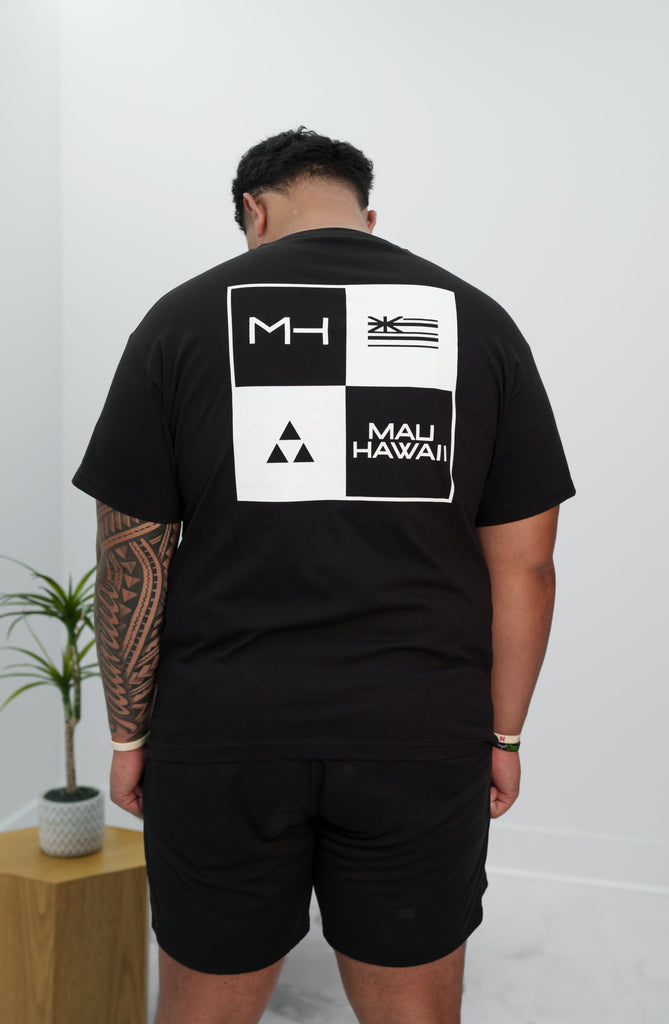 MAU BLACK & WHITE SQUARE T-SHIRT Shirts Mau Hawaii 
