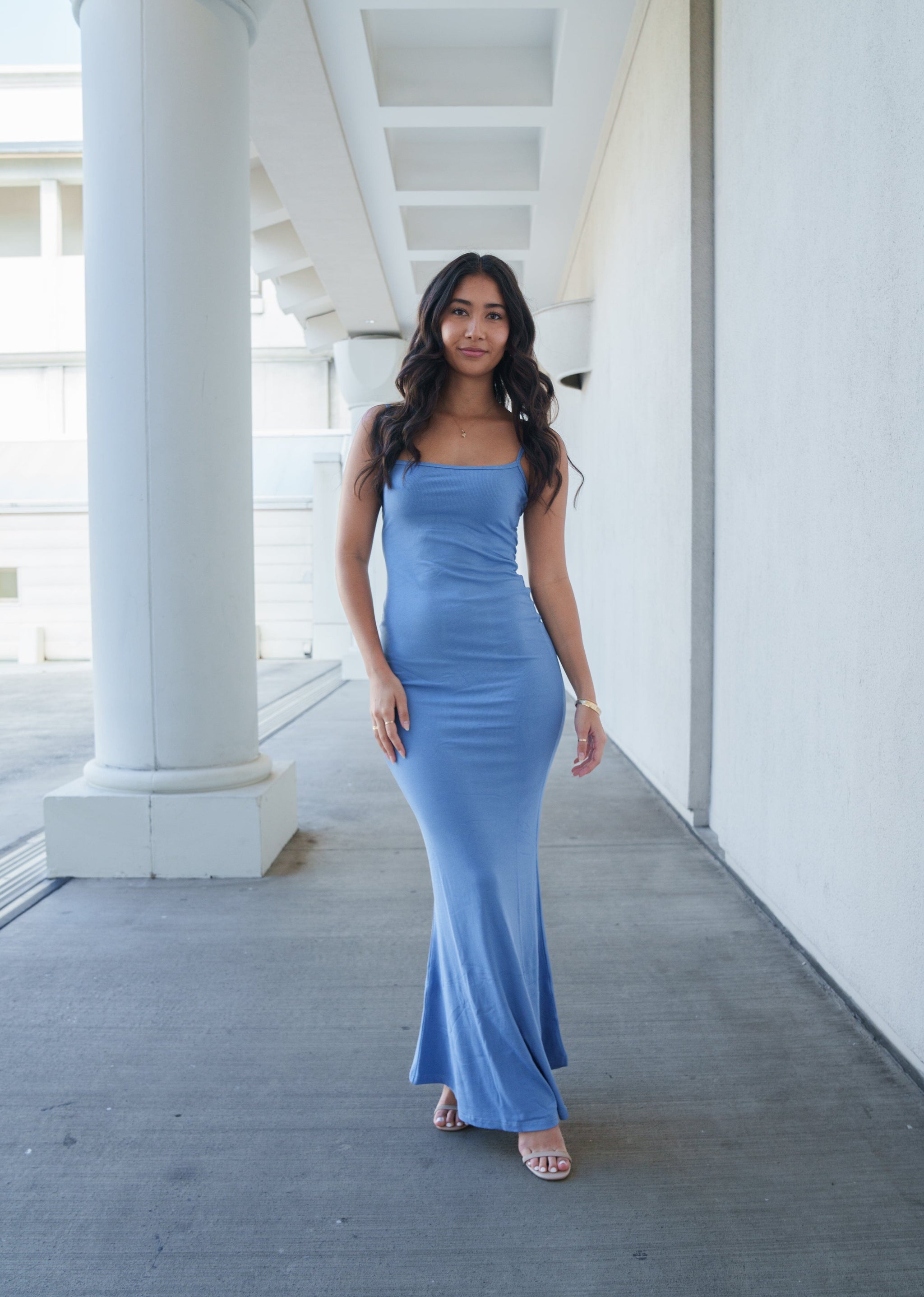 MAU BLUE RIBBED DRESS (ALL SALES FINAL) – Hawaii's Finest