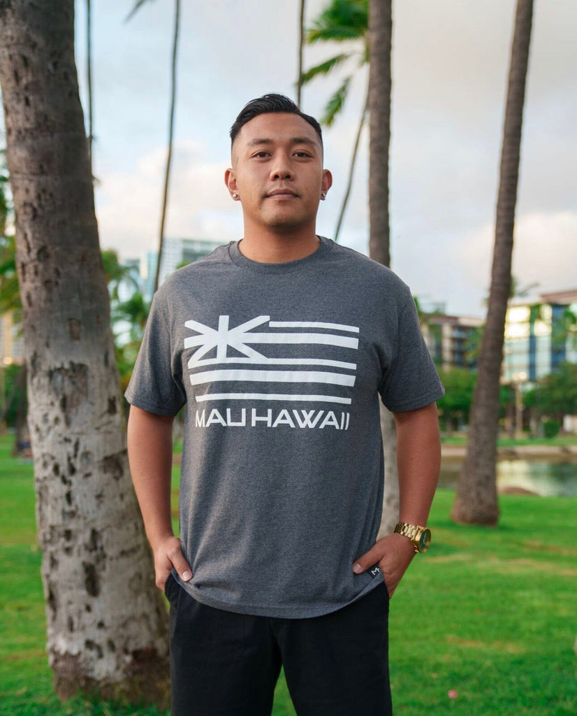 MAU GRAY FLAG T-SHIRT Shirts Mau Hawaii MEDIUM 