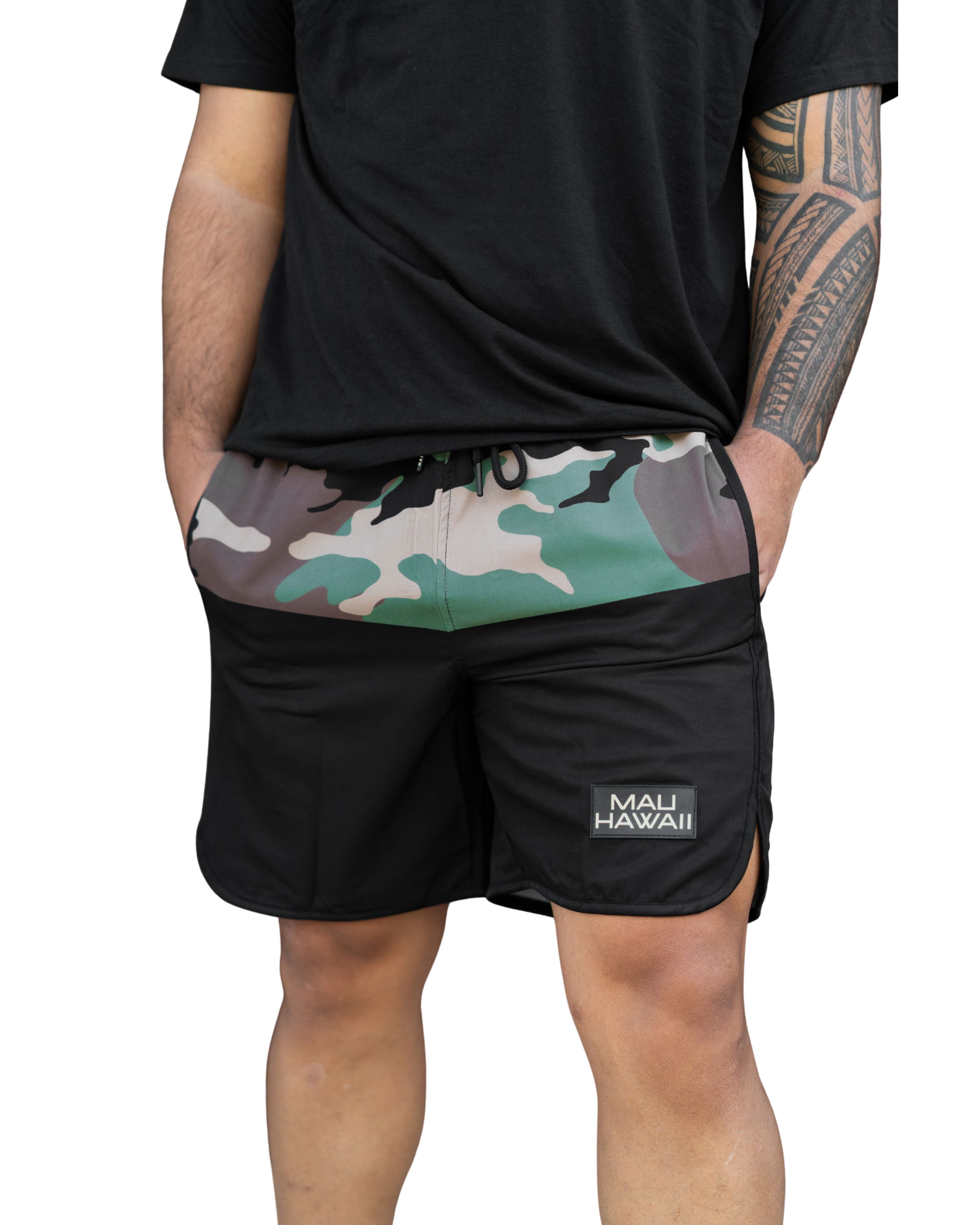 MAU HAWAII CAMO PERFORMANCE SHORTS Shorts Hawaii's Finest 