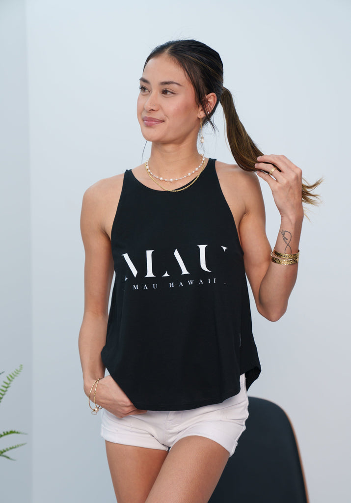 MAU WOMEN'S BLACK SHADOW TOP Shirts Mau Hawaii 
