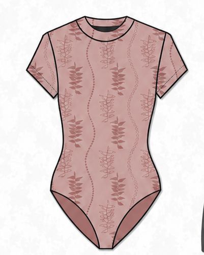MAUVE HELICONIA BODYSUIT Shirts Hawaii's Finest 