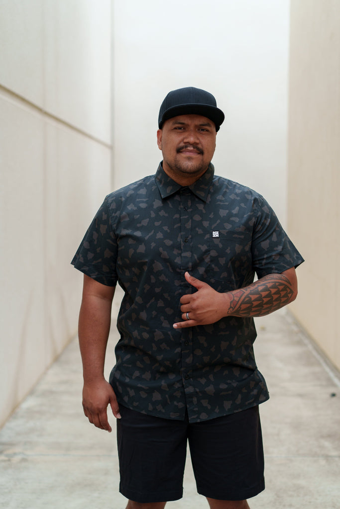 MEN'S DARK ISLANDS DRESS SHIRT Shirts Hawaii's Finest X-SMALL 