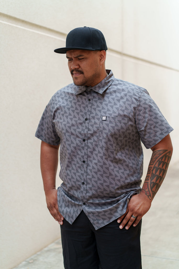 MEN'S GRAY TRIANGLES DRESS SHIRT Shirts Hawaii's Finest 