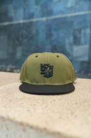 MILITARY & BLACK SPLIT LOGO HAT Hat Hawaii's Finest 