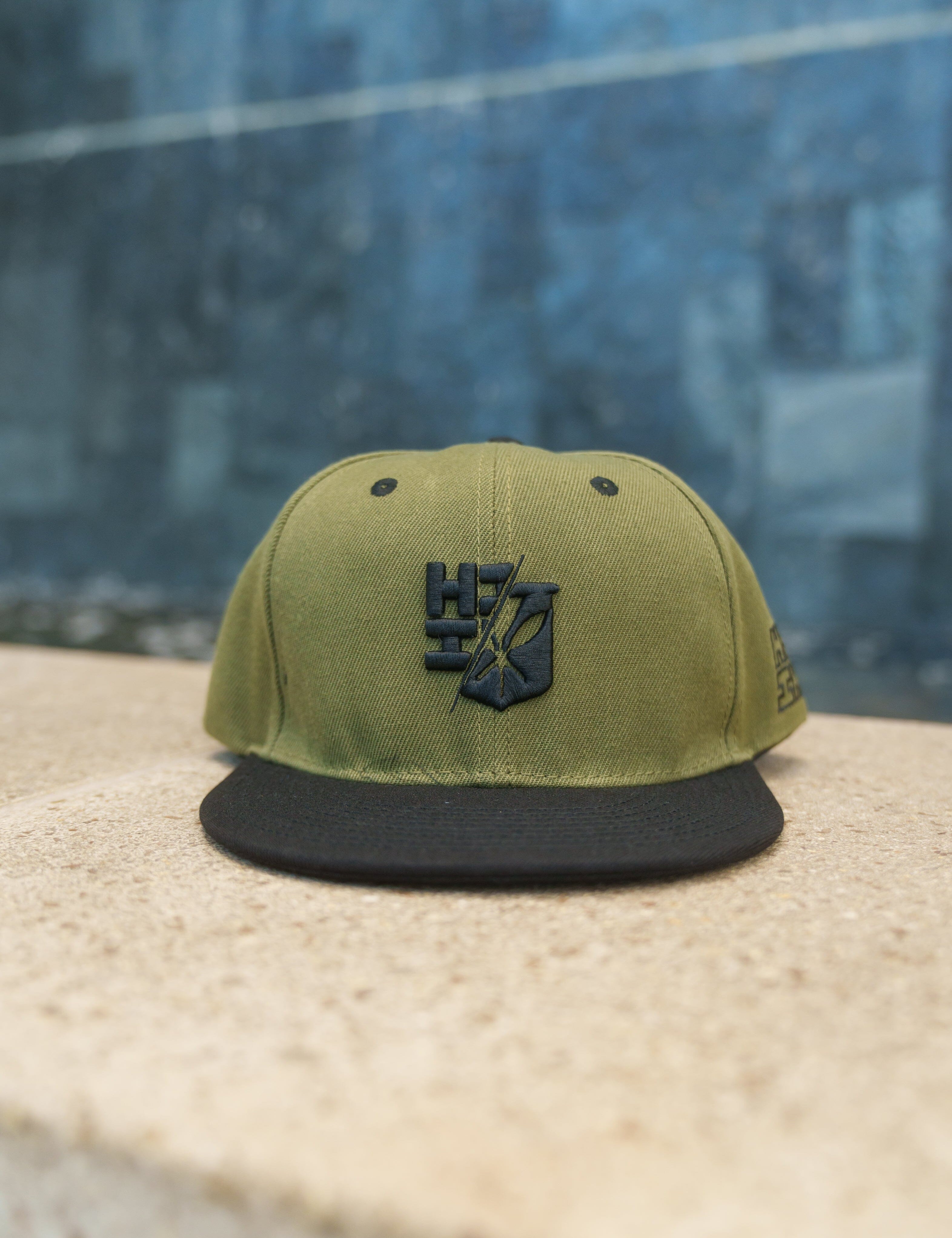 MILITARY & BLACK SPLIT LOGO HAT Hat Hawaii's Finest 