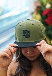 MILITARY & BLACK SPLIT LOGO HAT Hat Hawaii's Finest 