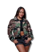 MILITARY CAMO WOMEN'S CROP FIELD JACKET Jacket Hawaii's Finest 