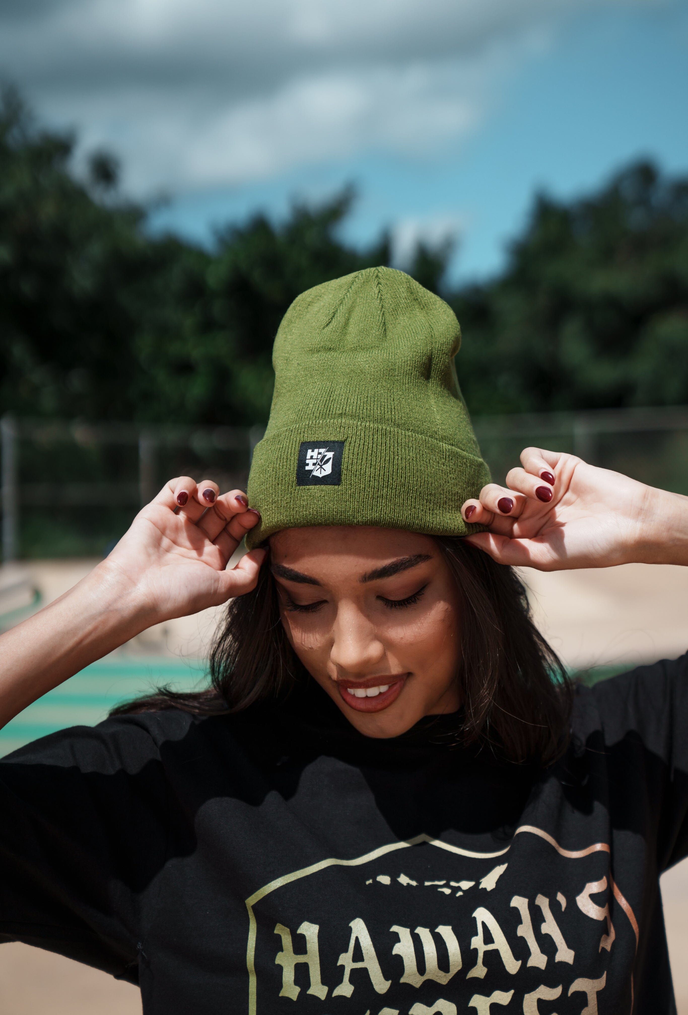 logo patch beanie