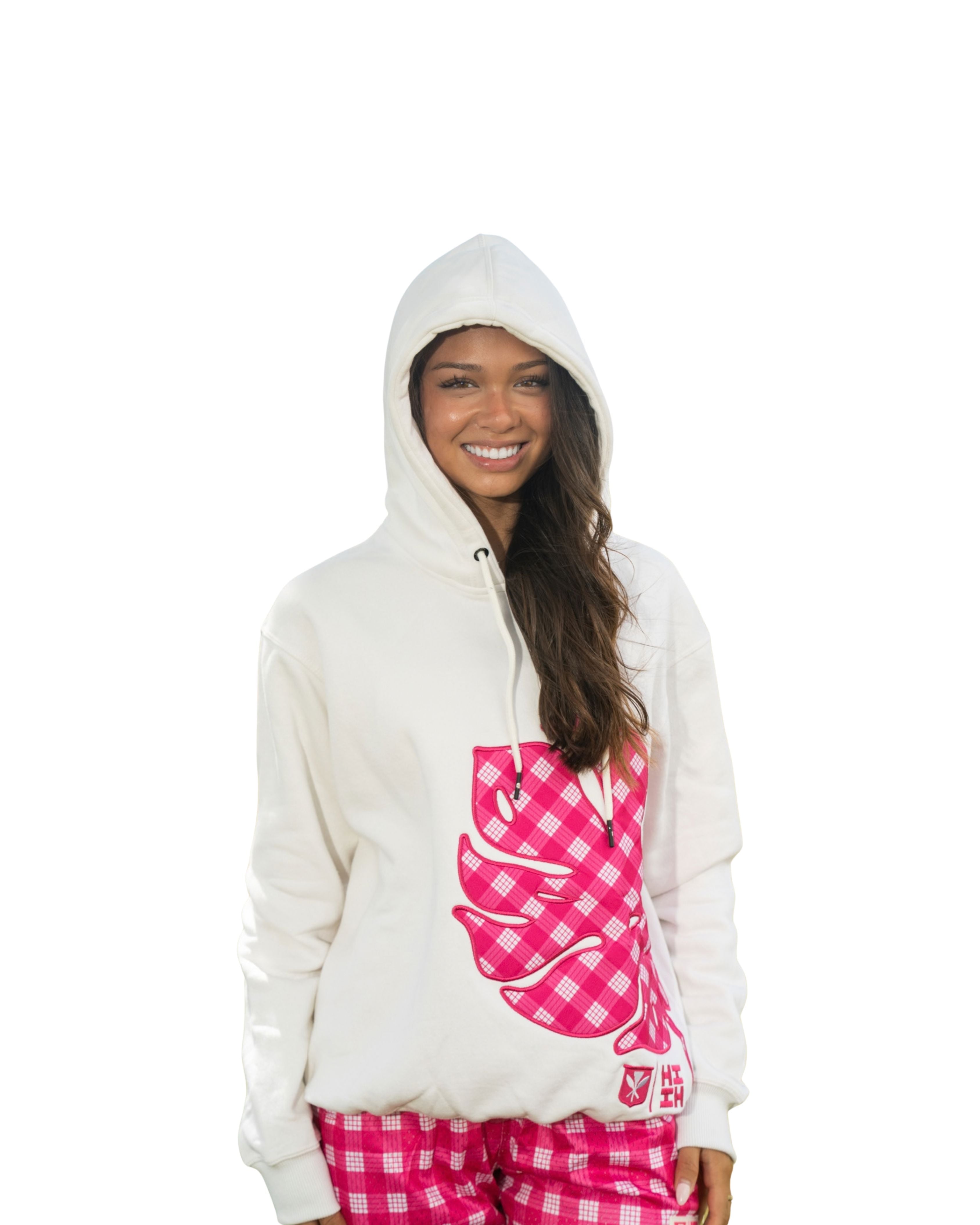 MONSTERA PINK PALAKA WOMEN'S HOODIE Jacket Hawaii's Finest X-SMALL 