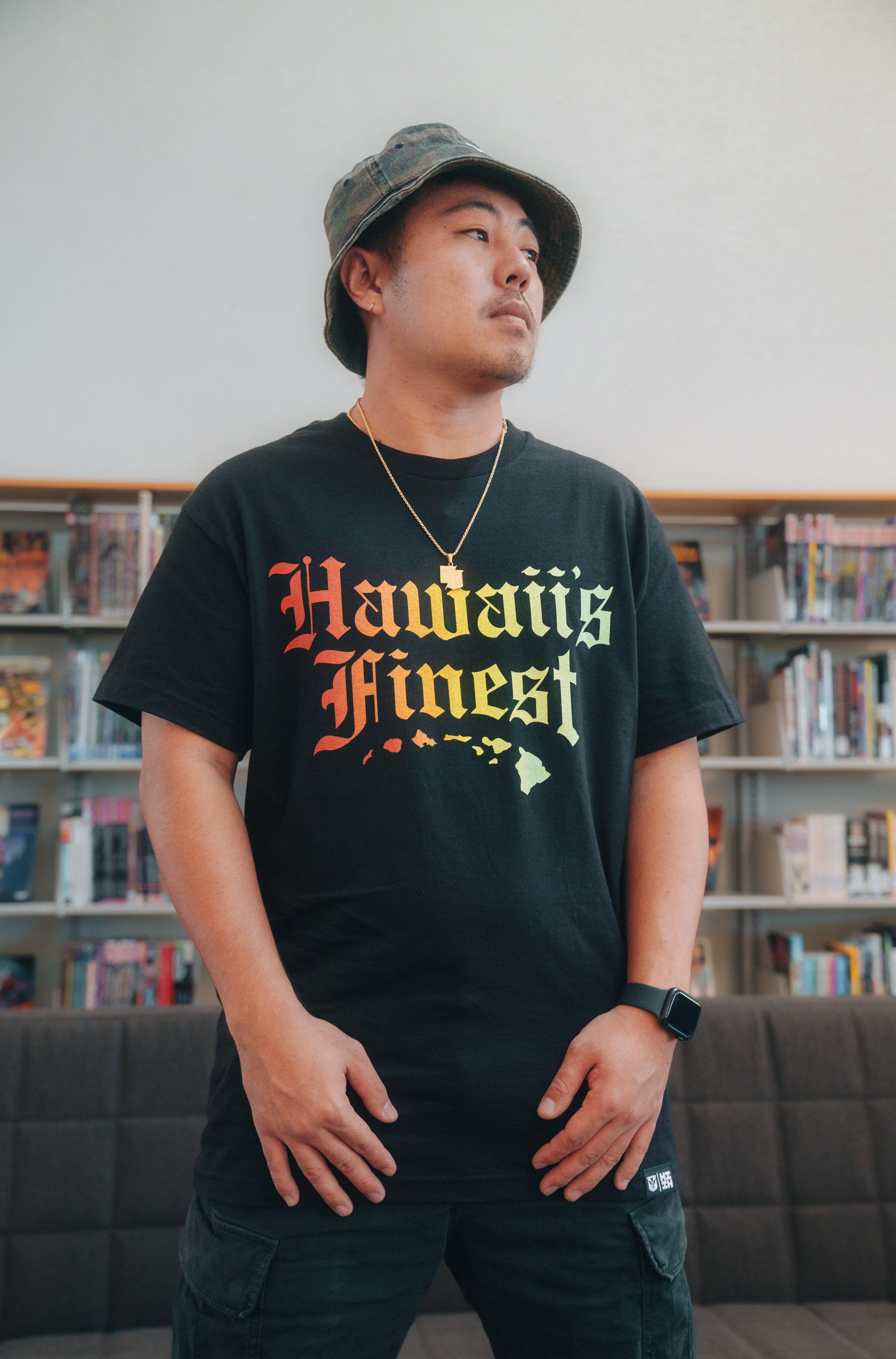 OLD ENGLISH FADE RASTA T-SHIRT Shirts Hawaii's Finest MEDIUM 