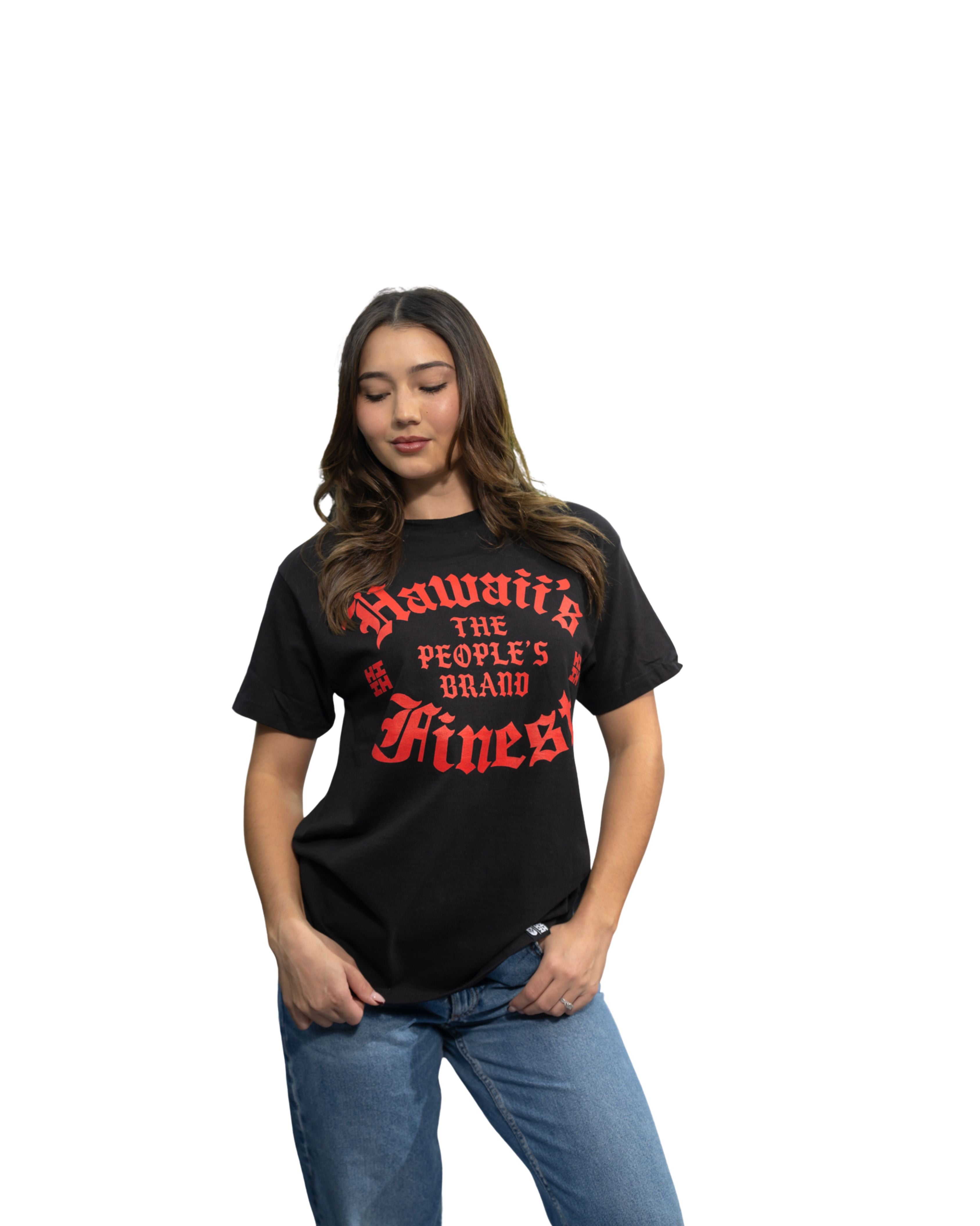 OLD ENGLISH RED T-SHIRT Shirts Hawaii's Finest MEDIUM 