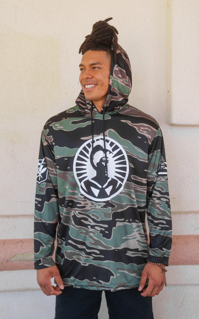 OLIVE & BROWN CAMO ALOHA FESTIVAL HOODIE Jacket Hawaii's Finest 