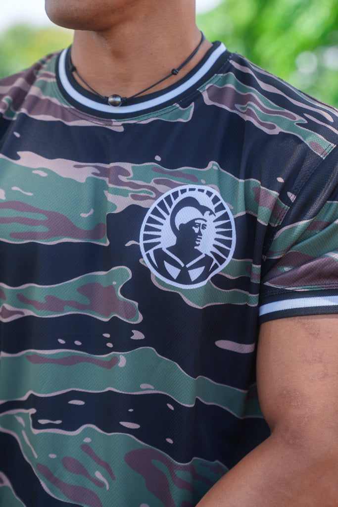 OLIVE & BROWN CAMO ALOHA FESTIVAL SOFTBALL JERSEY Jersey Hawaii's Finest 