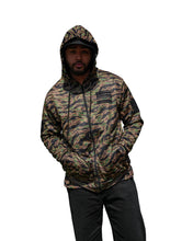 OLIVE & BROWN TIGER CAMO HOODED BOMBER JACKET Jacket Hawaii's Finest 