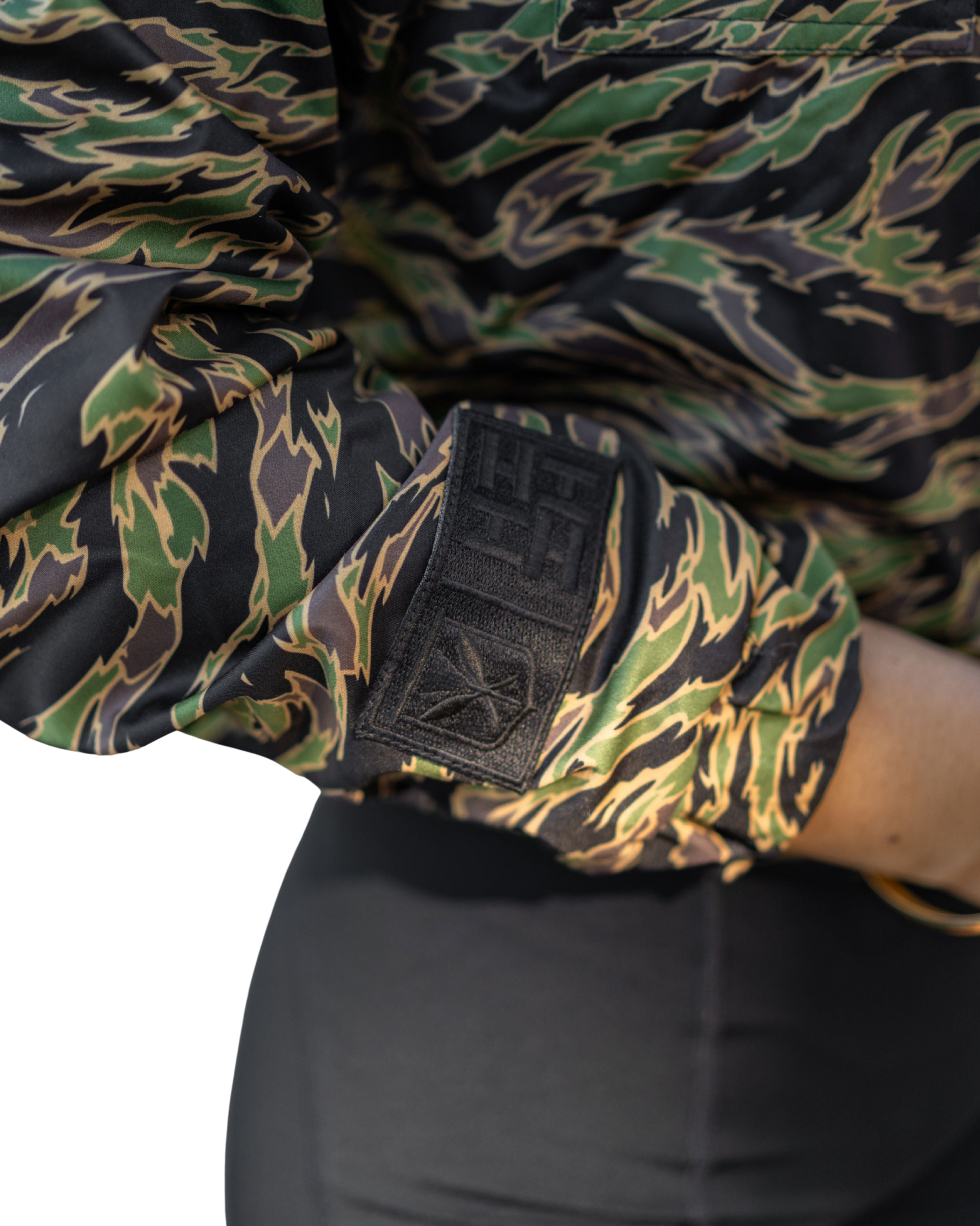 OLIVE & BROWN TIGER CAMO WOMEN'S CROP FIELD JACKET Jacket Hawaii's Finest 