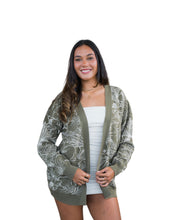 OLIVE FLORAL CARDIGAN Jacket Hawaii's Finest X-SMALL 