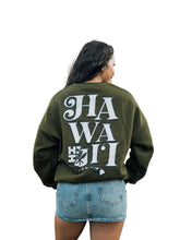 OLIVE GREEN QUILT OVERSIZED SWEATER Jacket Hawaii's Finest 