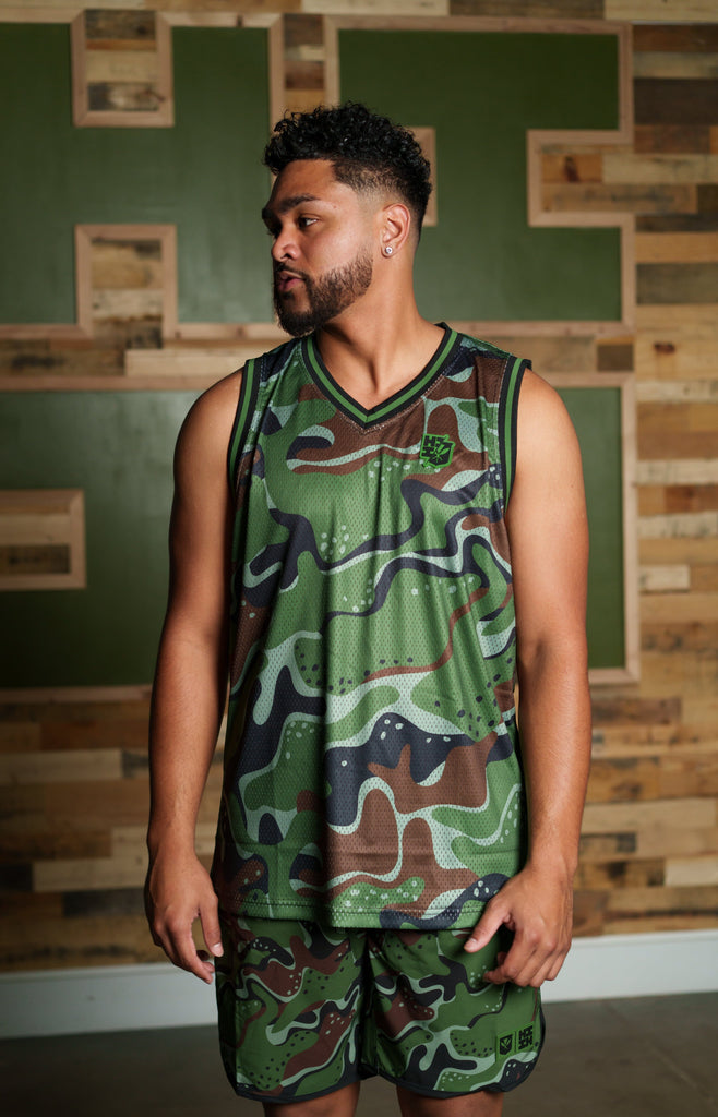 OLIVE MARBLE CAMO MINI COLLECTION BASKETBALL JERSEY Jersey Hawaii's Finest 