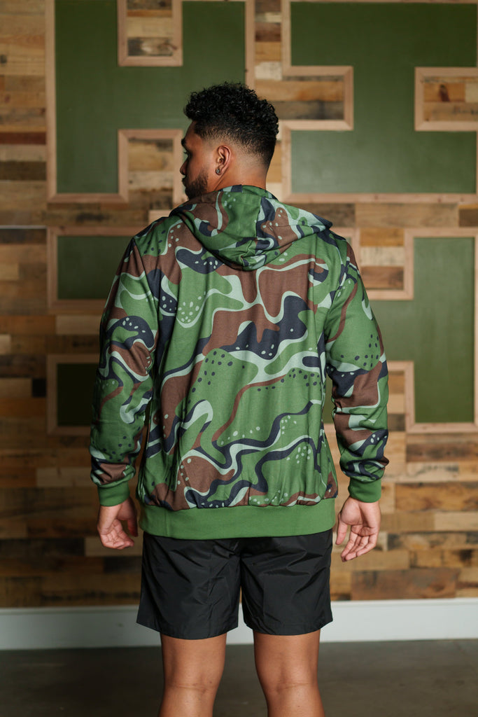 OLIVE MARBLE CAMO MINI COLLECTION HOODIE Jacket Hawaii's Finest 