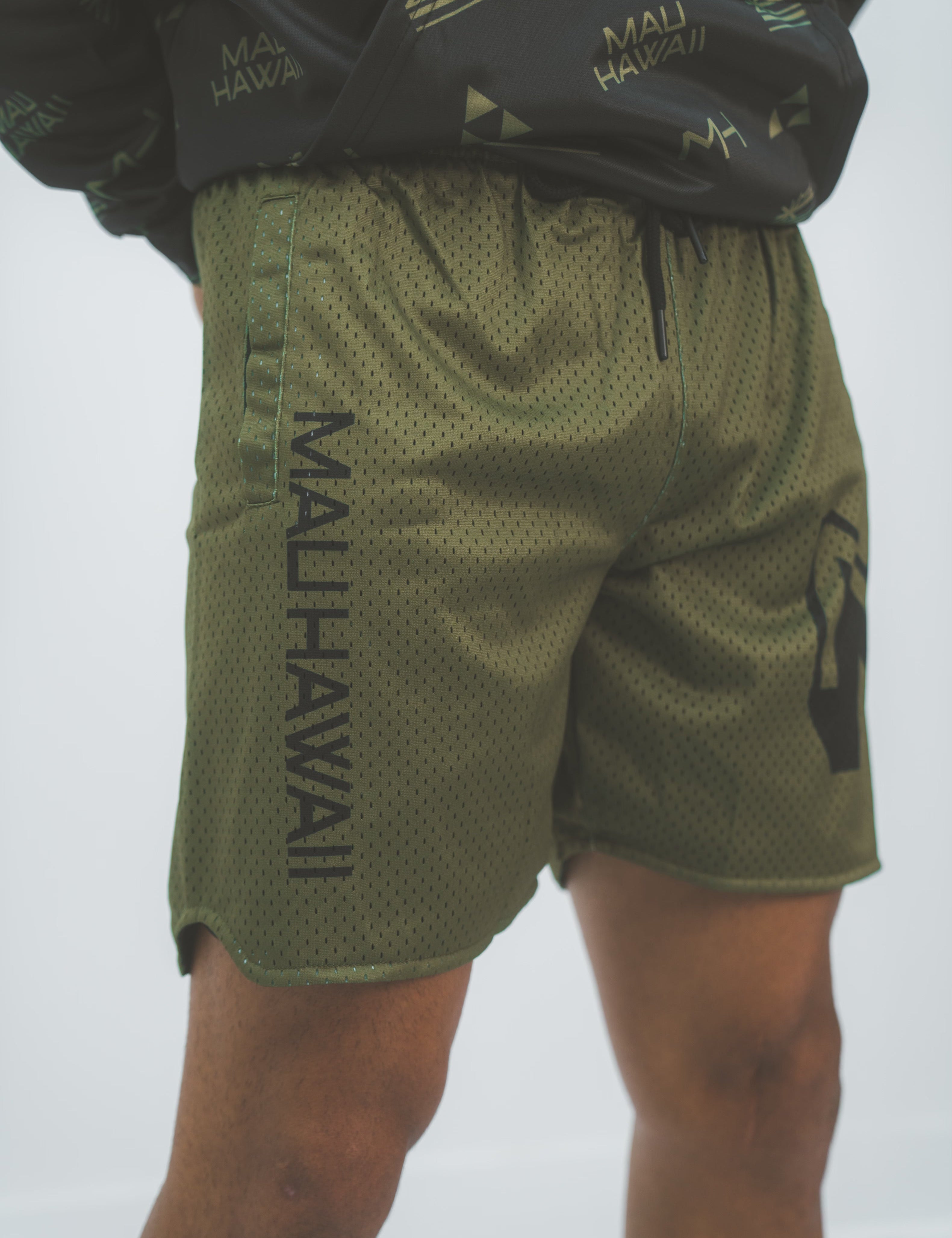 OLIVE MAU MESH SHORTS Shorts Mau Hawaii SMALL 