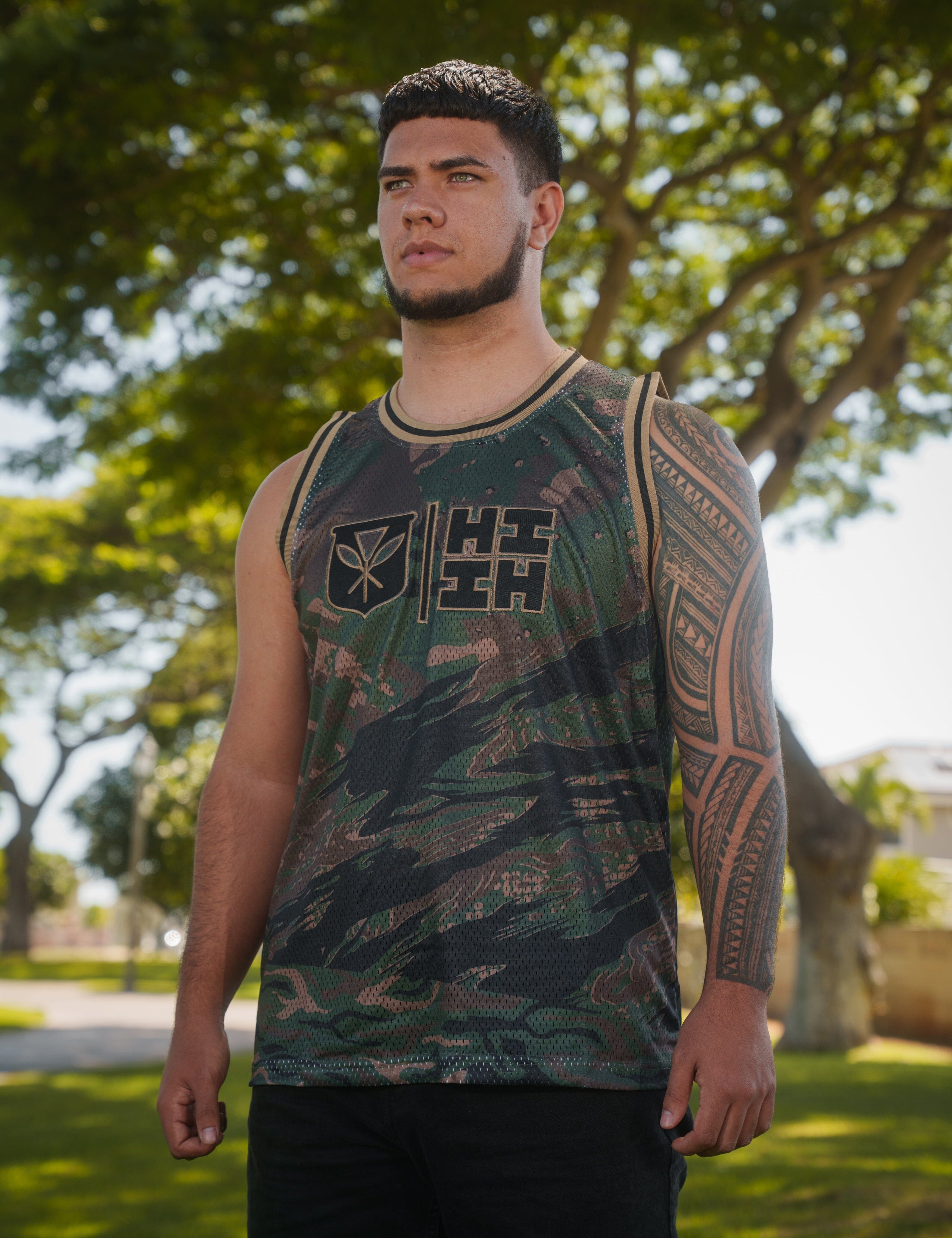 OLIVE MIX CAMO STREETWEAR JERSEY Jersey Hawaii's Finest 