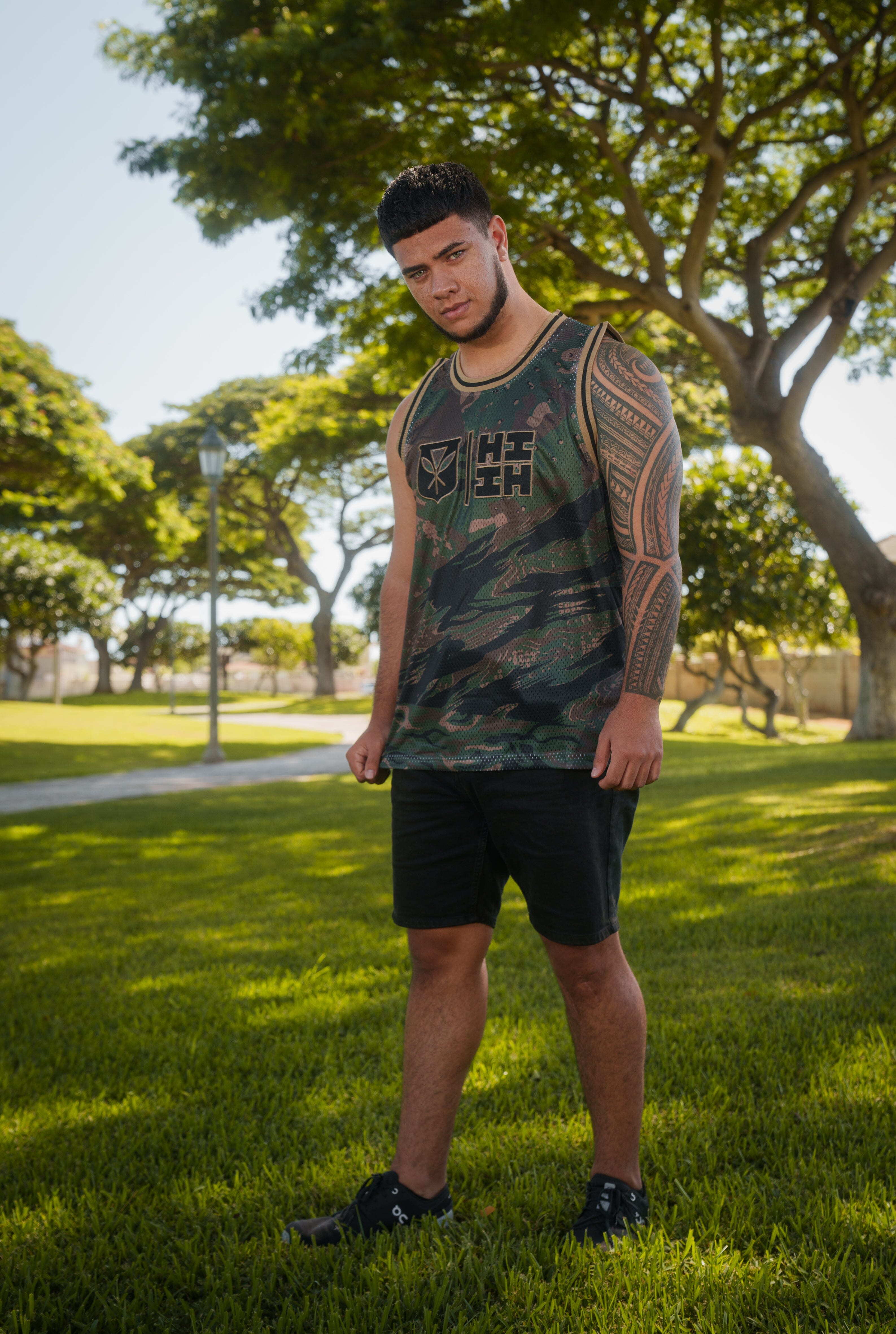 OLIVE MIX CAMO STREETWEAR JERSEY Jersey Hawaii's Finest 