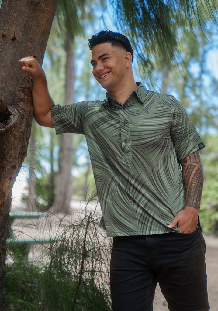 OLIVE PALMS ALOHA POLO Polo Hawaii's Finest 