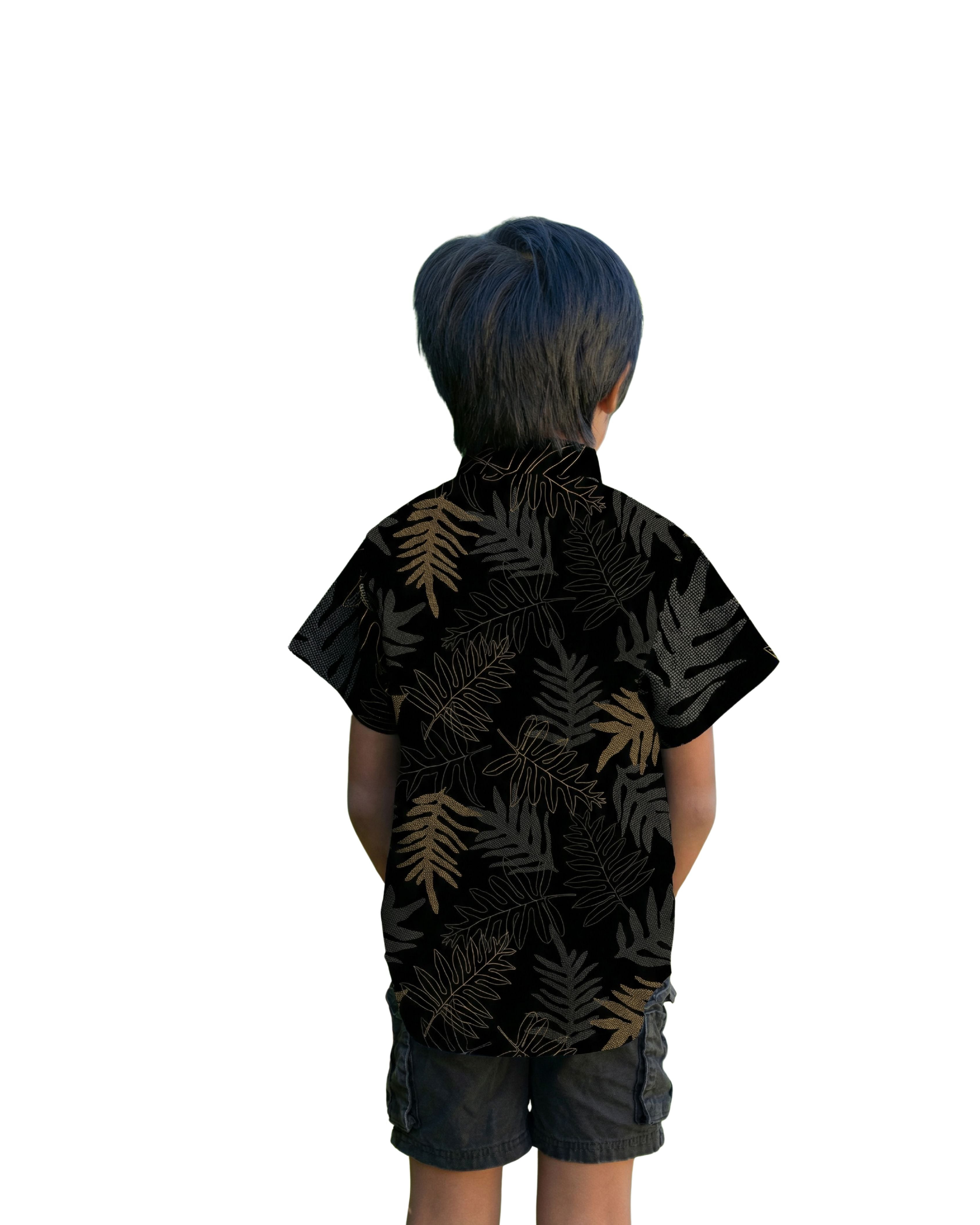 ONAONA KEIKI BLACK & TAUPE ALOHA SHIRT Shirts Hawaii's Finest 