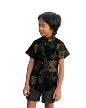 ONAONA KEIKI BLACK & TAUPE ALOHA SHIRT Shirts Hawaii's Finest 6/12 MONTHS 