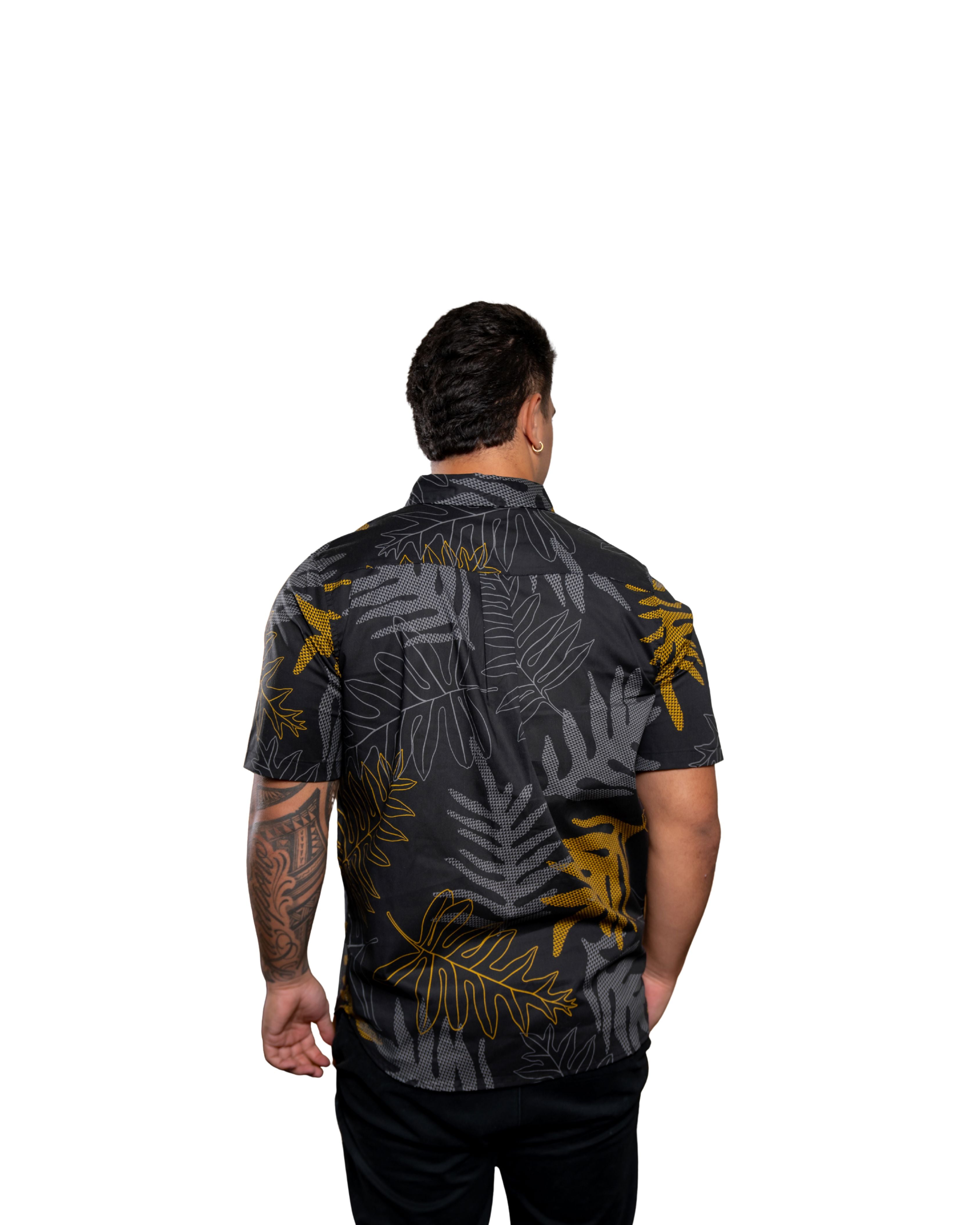 ONAONA MEN'S BLACK & TAUPE ALOHA SHIRT Shirts Hawaii's Finest 