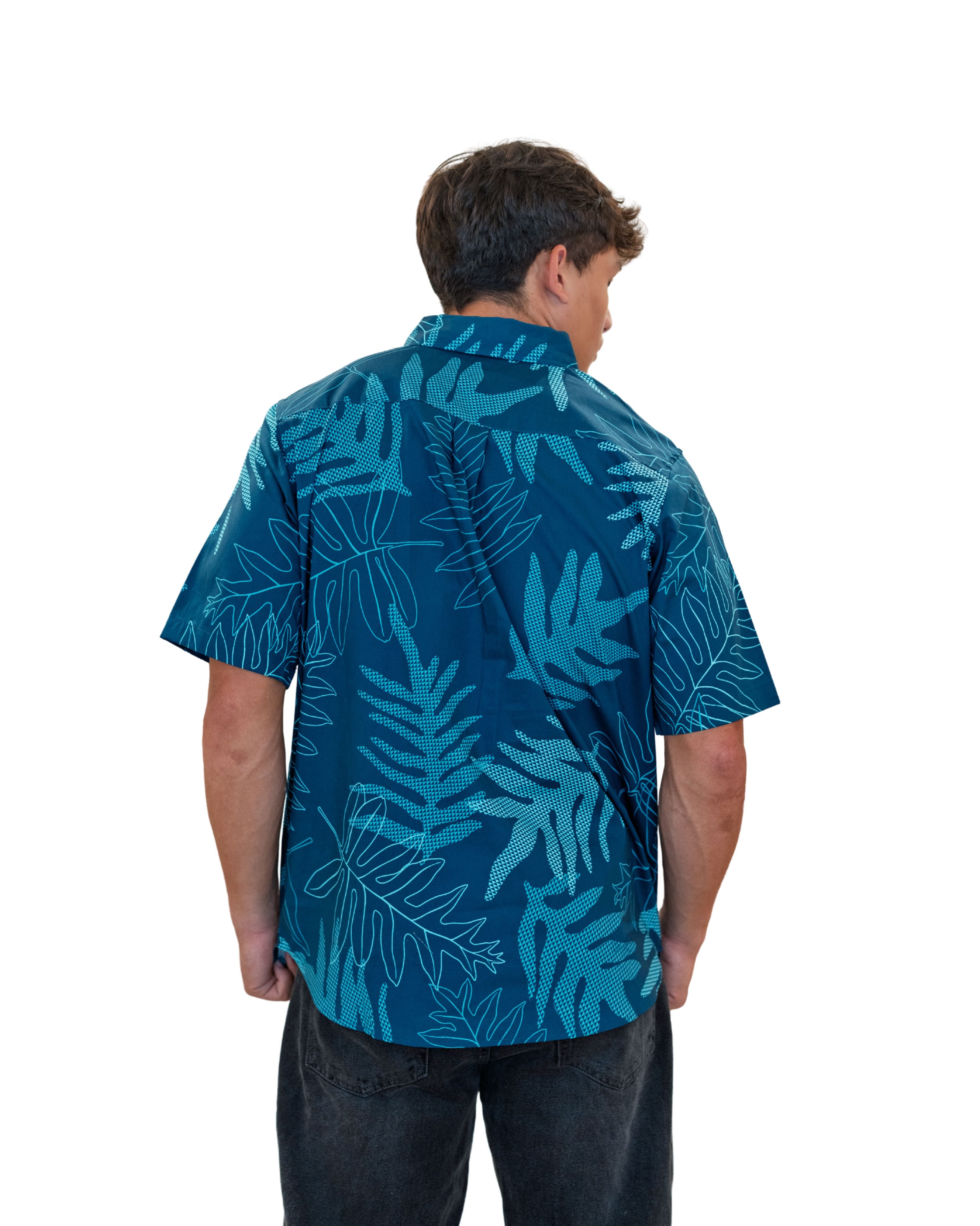 ONAONA MEN'S BLUE ALOHA SHIRT Shirts Hawaii's Finest 