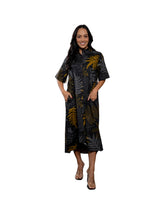 ONAONA WOMEN'S BLACK & TAUPE COLLARED DRESS