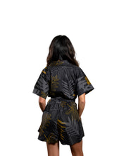 ONAONA WOMEN'S BLACK & TAUPE COLLARED ROMPER Shirts Hawaii's Finest 