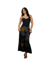 ONAONA WOMEN'S BLACK & TAUPE FLOWY PANTS Shirts Hawaii's Finest X-SMALL 