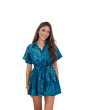 ONAONA WOMEN'S BLUE COLLARED ROMPER Shirts Hawaii's Finest X-SMALL 