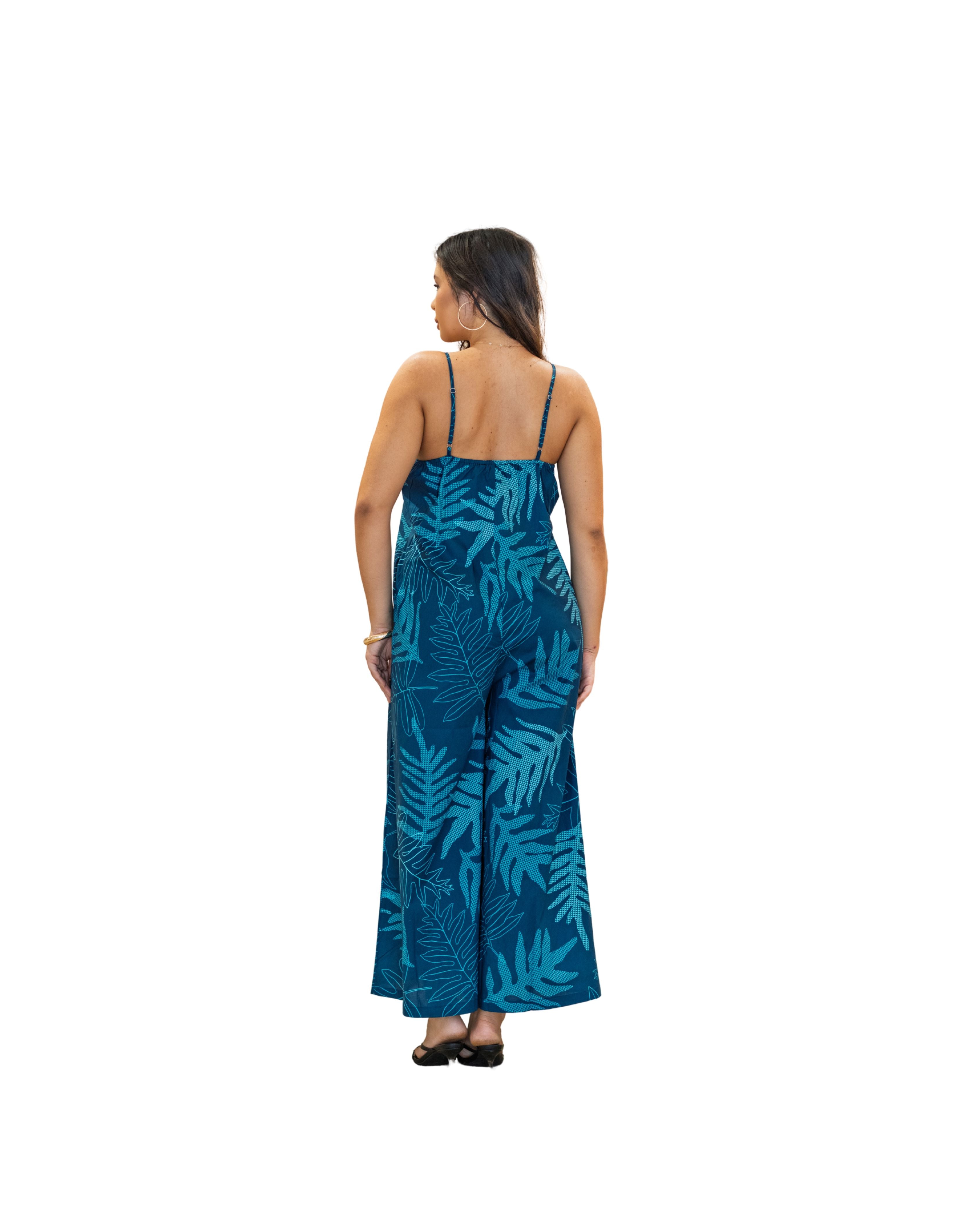 ONAONA WOMEN'S BLUE FLOWY JUMPSUIT Shirts Hawaii's Finest 