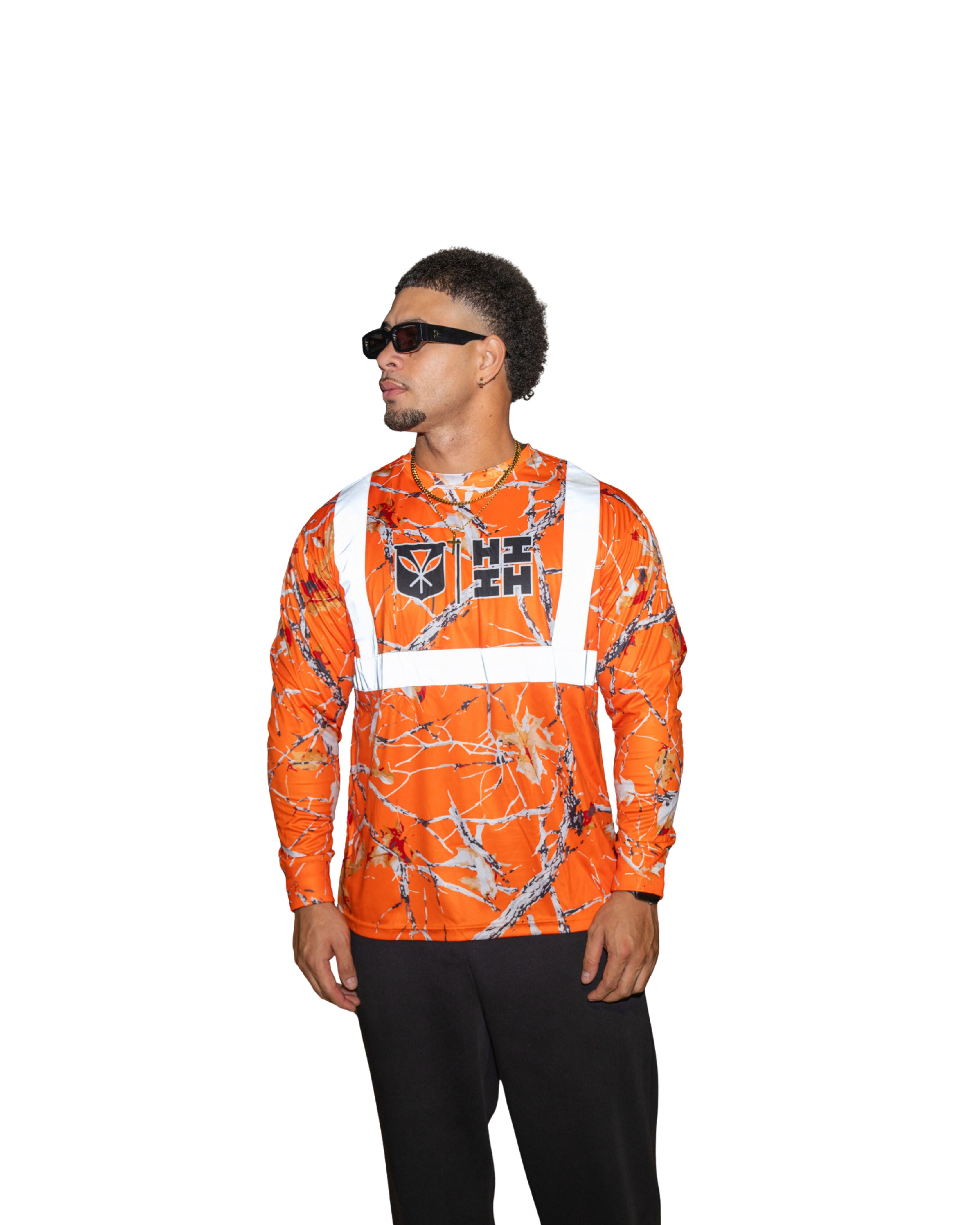 ORANGE HI-VIS TREE DRI-FIT LONGSLEEVE Jacket Hawaii's Finest X-SMALL 