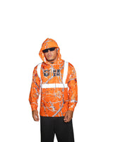 ORANGE HI-VIS TREE DRI-FIT LONGSLEEVE W/HOOD