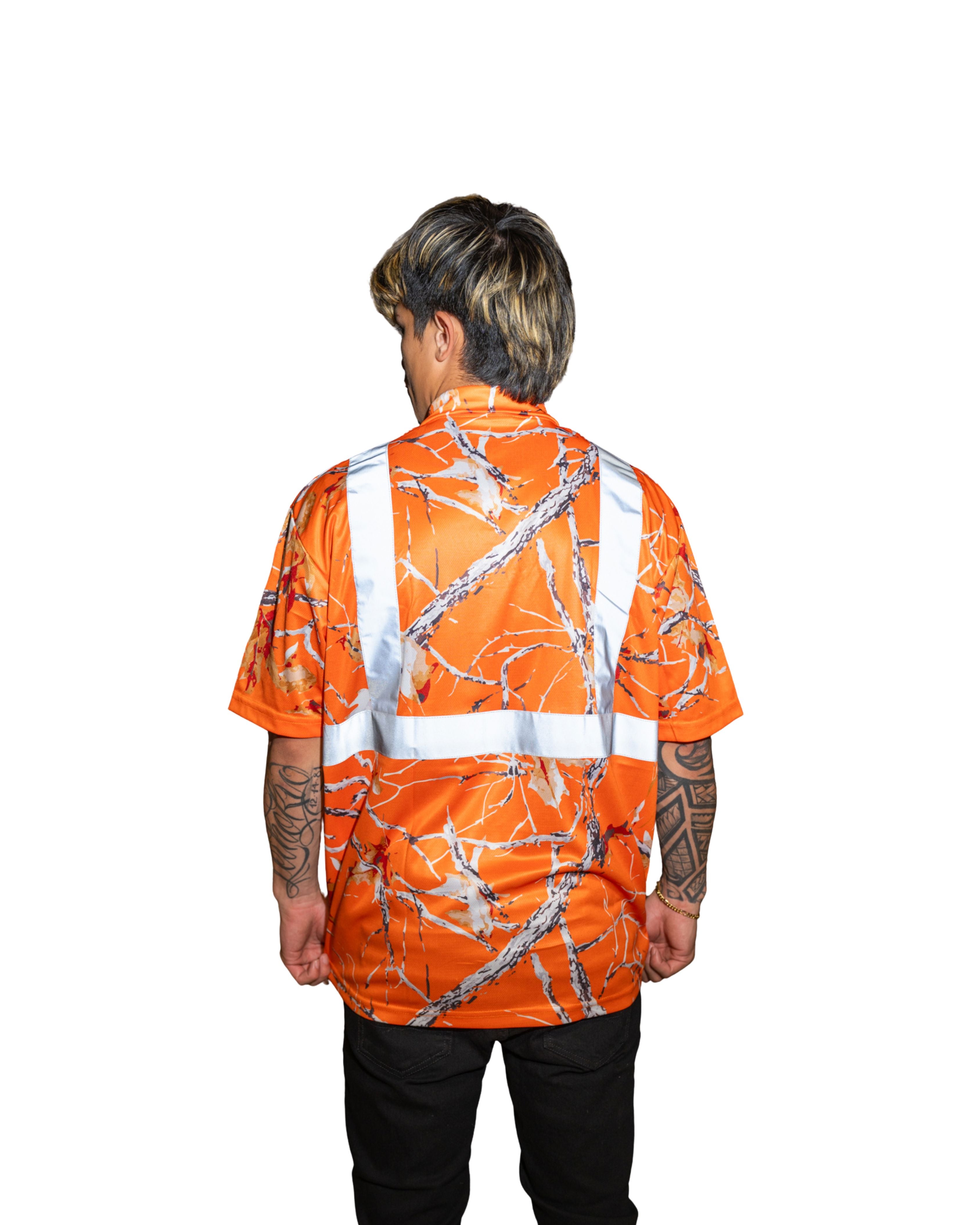 ORANGE HI-VIS TREE GOLF SHIRT Jersey Hawaii's Finest 