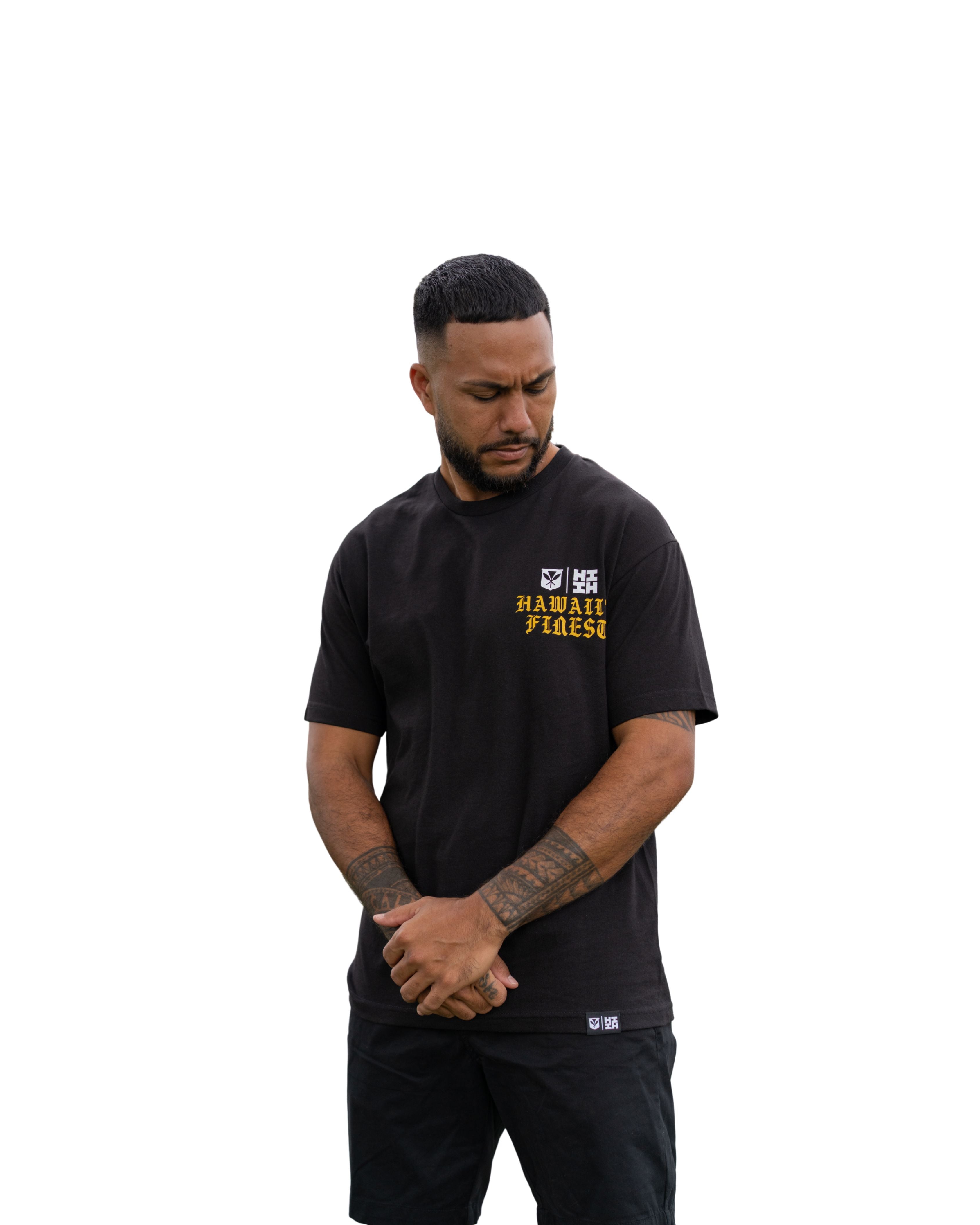 PALACE WREATH BLACK T-SHIRT Shirts Hawaii's Finest MEDIUM 