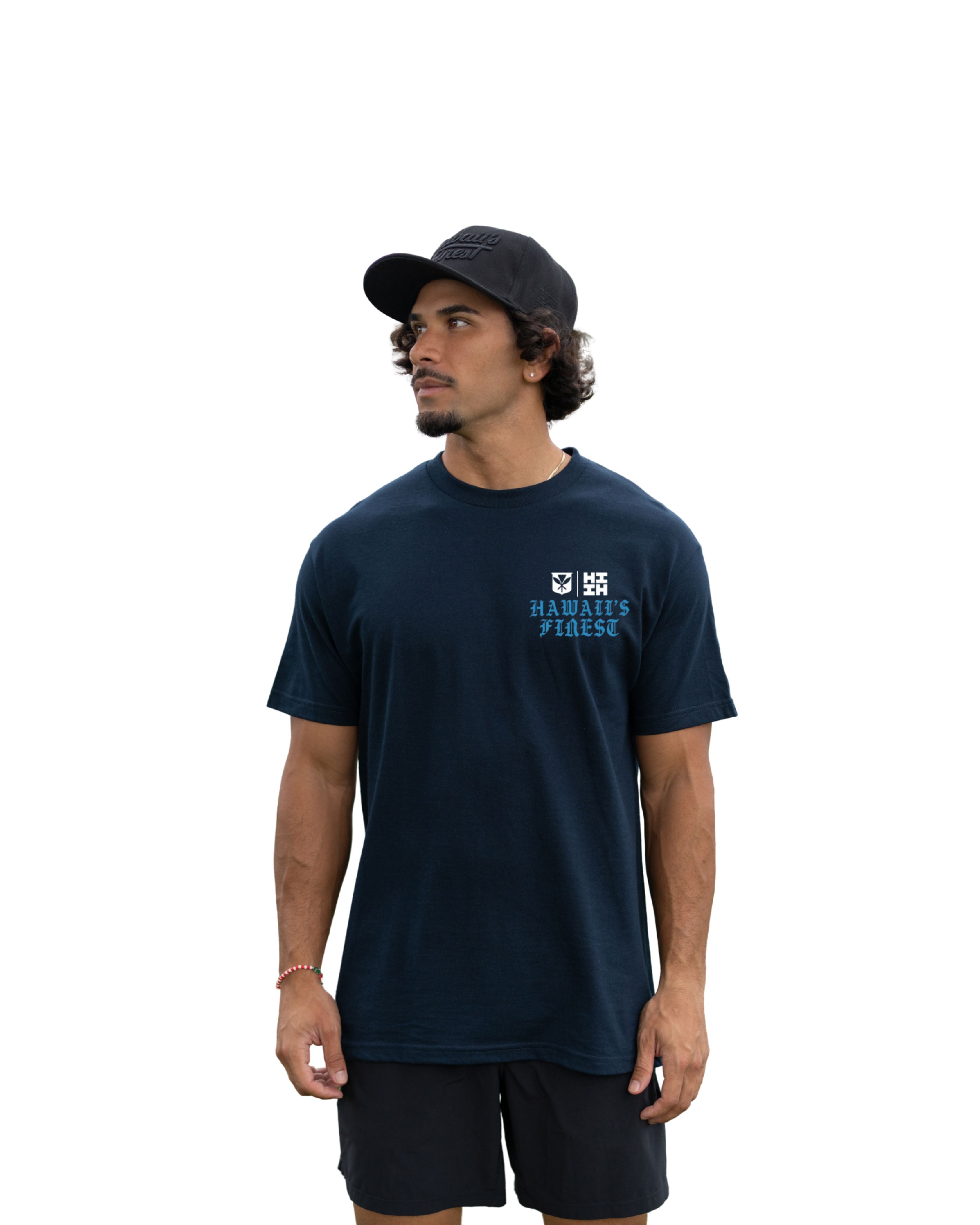 PALACE WREATH NAVY T-SHIRT Shirts Hawaii's Finest MEDIUM 