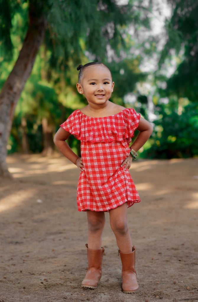 PALAKA KEIKI RED BLOUSE Shirts Hawaii's Finest XX-SMALL 