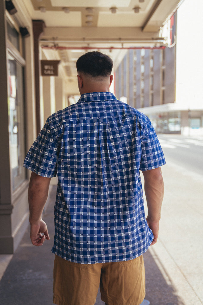 PALAKA MEN'S BLUE ALOHA SHIRT Shirts Hawaii's Finest 